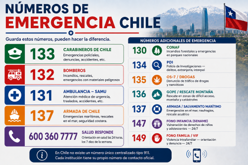 numeros emergencias chile 