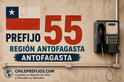 Prefijo telefónico 55 de la Región de Antofagasta, Chile